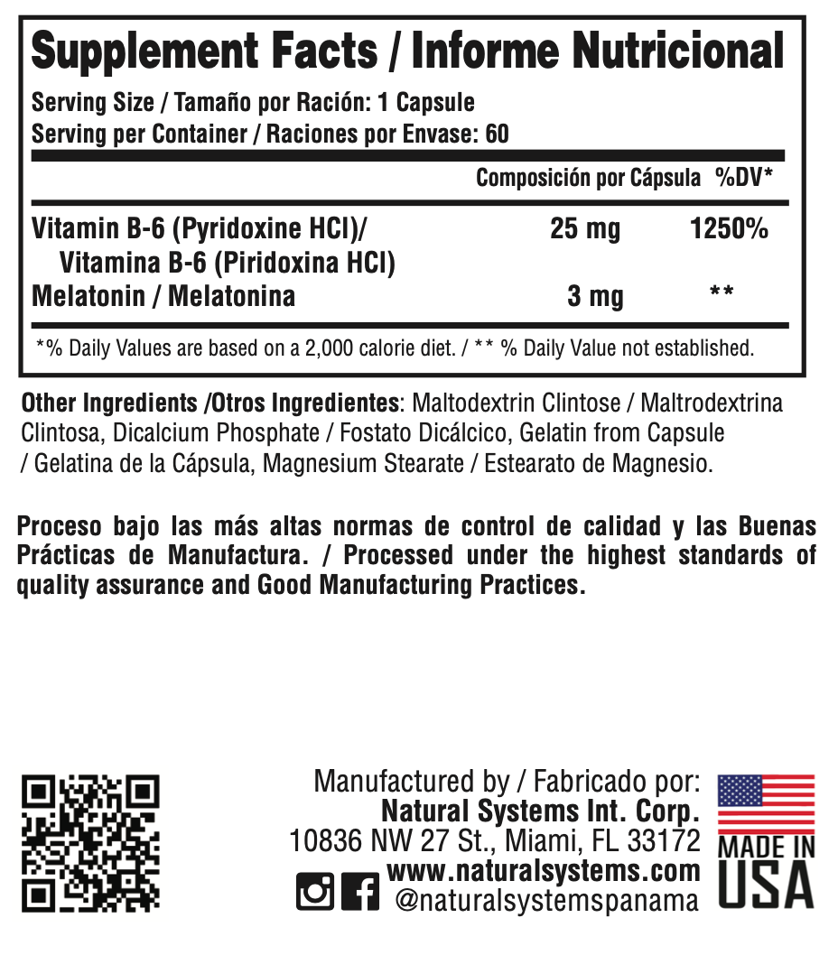 Melatonina + Vitamina B6